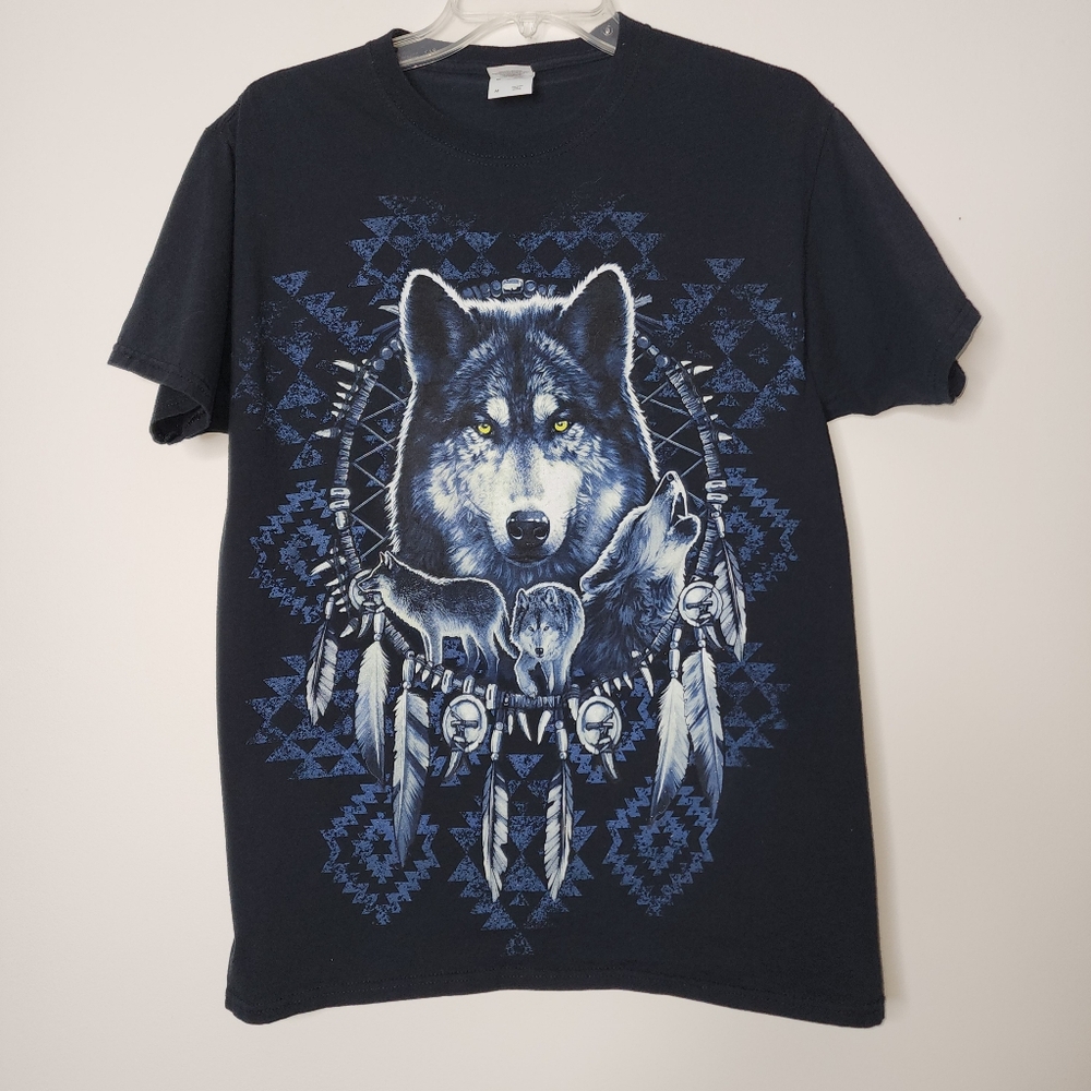 Dream Catcher Wolf 100% cotton‎  tshirt